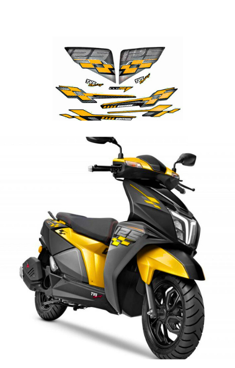 TVS Ntorq Race Edition Yellow Original Sticker | Ntorq Race Edition Yellow Graphics