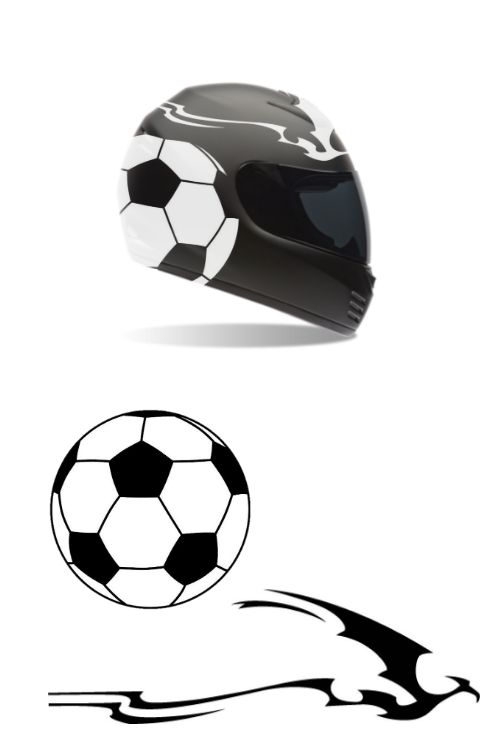 Flying Bird with football Graphics Compatible with Any Helmet Both Side White color - The stickers