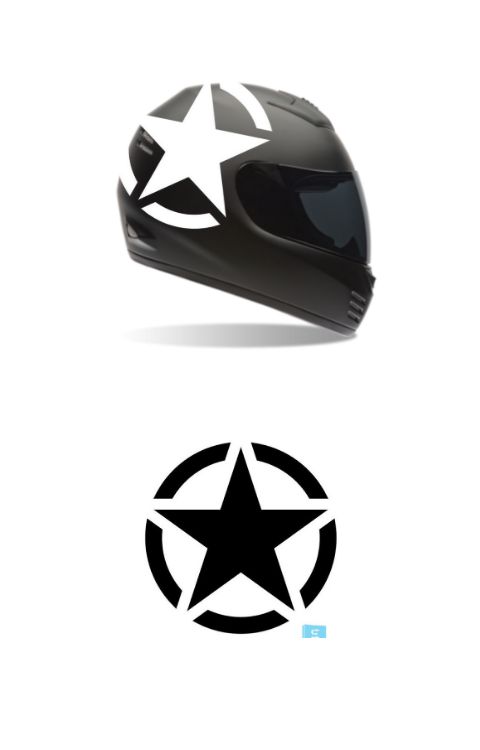 Star logoSticker Compatible with Any Helmet White Color - The stickers